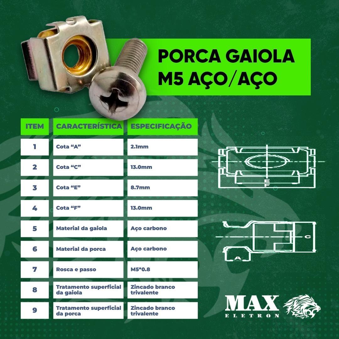 Kit Porca-Gaiola Rack Padrão 19